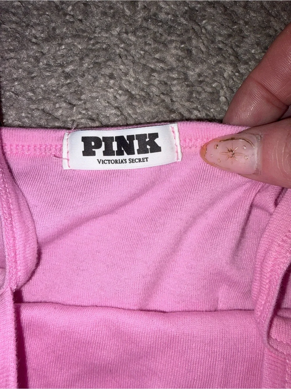 Victoria secret PINK cotton henley cami in pink lollipop Size M